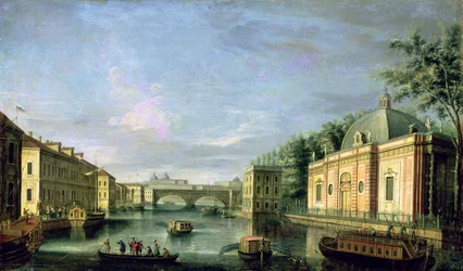 Vue de la rivière Fontanka à Saint-Pétersbourg, années 1750